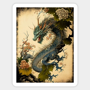 Ukiyo-e Style Traditional Japanese Dragon Sticker